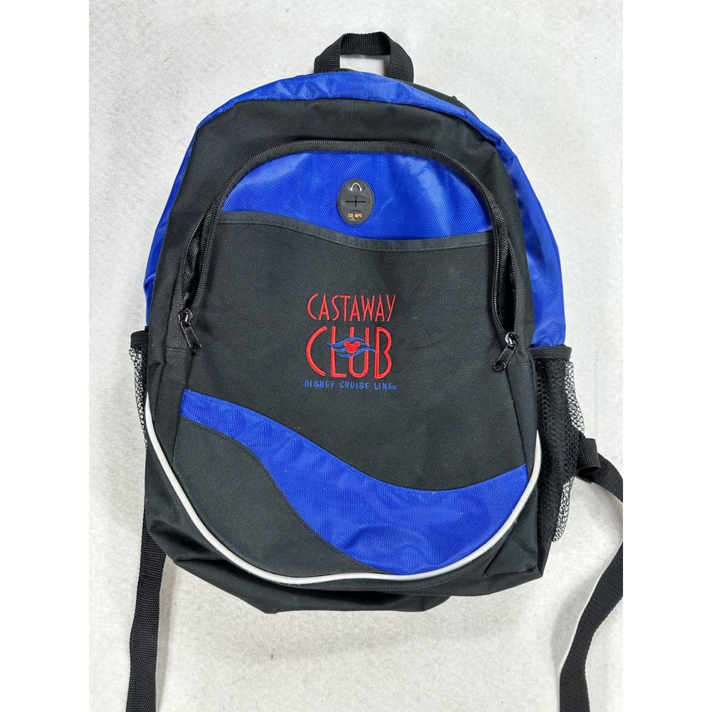 Disney Cruise Line Castaway Club Backpack Blue Black Media Port Travel Bag